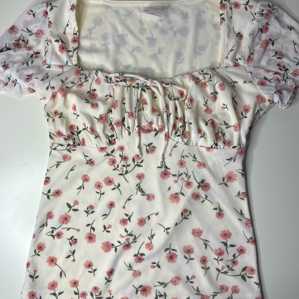 Floral Cami Top: White and Pink